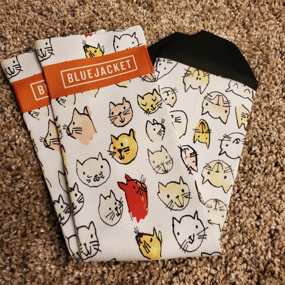 Blue Jacket Cat Socks